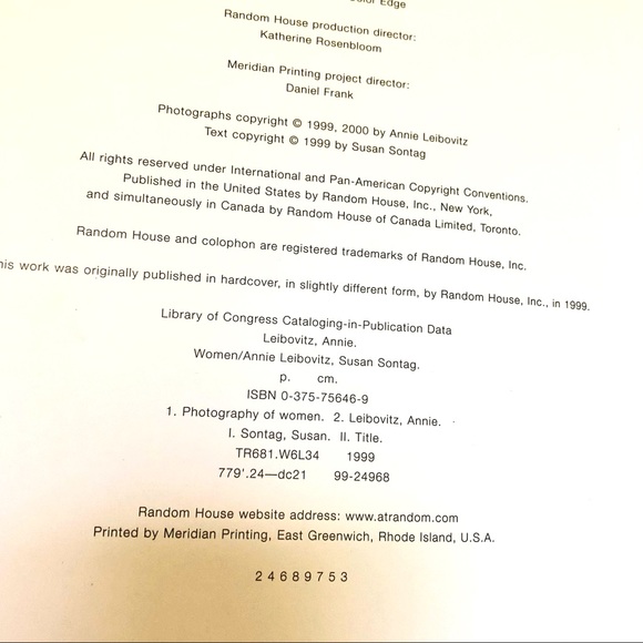 ✨ First SC Edition-Annie Leibovitz’s “Women” with essay by Susan Sontag. - Picture 4 of 16